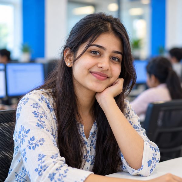 Student with questions about courses
